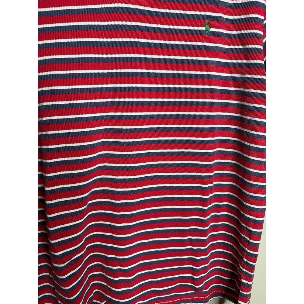 Polo Ralph Lauren Red White Blue Striped Polo Large